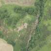 Oblique aerial view centred on the Glasgow University excavations at Kay Craig, looking NNE.