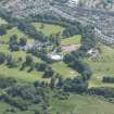 General oblique aerial view of Prestonfield House and golf course, looking S.