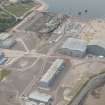 Oblique aerial view of Nigg fabrication yard, looking SSE.