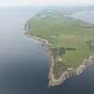 General oblique aerial view of Tarbat Ness with Portmahomack beyond, looking SW.