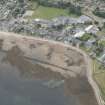 Oblique aerial view of a fish trap at Golspie, looking NW.