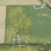 Oblique aerial view of the cropmarks of the rig and a possible enclosure, looking ENE.