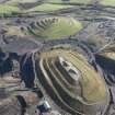 General oblique aerial view of St Ninian's Open Cast Mine, centred on the Sculptured Landscape by Charles Jenks, looking to the E.