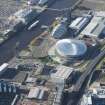 Oblique aerial view of The Hydro and Scottish Exibition and Conference Centre, looking to the WSW.