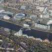 Oblique aerial view of The Hydro, Scottish Exibition and Conference Centre and Finnieston Bridge, looking to the N.