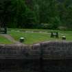 Cullochy Lock, 2 Crab winches & Bollards from north bank looking to East