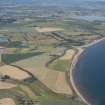 General oblique aerial view of the Newbarns area Lunan Bay, looking N.