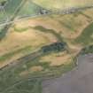 Oblique aerial view centred on the cropmarks at Gilrivie, looking NNE.