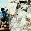 Stuart Murray and S Rae at first gannets, Stac Lee.