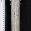 View of reverse of composite pillar from corner of tombchest, showing rebate (with scale)