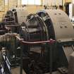 Ground floor, rotary converters nos 1 and 2 (nearest camera). No.2 Converter parts Left to right: rotor oscillater, bearing, brushes, converter (within casing with makers mark - Metropolitan Vickers Electrical Co. Ltd, Manchester & Sheffield, England Rotary Converter 500kW, 500/540DC Volts 963 amps, 6PH, 50 per 1000 RPM, Serial number P66259