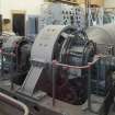 Ground floor, rotary converter no 2 with frequency converter beyond installed late 1970s to increase from 50 to 60 cycles. Beyond, frequency converter switch boards made by Metropolitan Vickers installed late 1970s. Also frequency converter control anel (left)