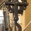 Ground floor, close detail of hook from 5 ton SWL overhead crane hand powered by Herbert Morris and Co of Loughborough
