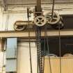 Ground floor, detail, 5 ton SWL overhead crane at rail level , hand powered, by Herbert Morris and Co of Loughborough