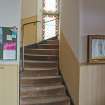 Interior. General view of staircase to gallery.