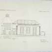 Longitudinal Section on the AB. County Room No. VIII.
Lithograph copy of drawings by John Cunningham, Archt.