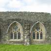 View of later, east windows of the chapter house taken from the east.