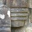 Detail of west corbel (possibly replaced) to middle order of door archway.
