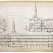 Sections A-A, B-B and C-C
Signed "Carr & Howard, Architects, 110 Old Brompton Road, SW7. Drawing No.11. Jan 1950"
