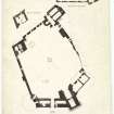 Plans of ground floor, over dungeon and part of first floor of St Andrews Castle.