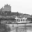 The ADU’s vessel Xanadu off Duart Point to assess the wreck on behalf of Historic Scotland in 1992. (Archaeological Diving Unit)