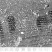 Four small scorch-marks, perhaps from candles, in the central compartment of the binnacle (DP96/004). Scale in millimetres. (Colin Martin)