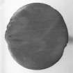 Wooden disk (DP00/159), diameter 145mm, perhaps a keg end. (Colin Martin)