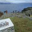 The shore base as visitors see it, viewed from the information plaque. (Colin Martin)