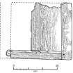 Lower part of a small framed and panelled door. Panel-work of this quality is only likely to have been present in the captain's cabin at the upper stern. Scale 30 centimetres. (Colin Martin)