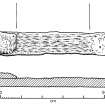 Long wooden carving (DP92/161), perhaps an edging for the upper transom. Timbers of similar form and style, though on a much grander scale, decorate this part of the Vasa's stern. Scale 50 centimetres. (Colin Martin)