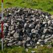 Pile of graded limestone adjacent to Kiln 2. Scale 2 metres. (Colin Martin)