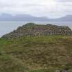 Headland fort, N face of wall, looking S towards Rum. (Colin Martin)
