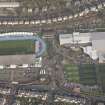 Oblique aerial view of the Scotstoun Leisure Centre, looking to the NE.