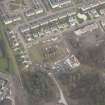 Oblique aerial view of the Belvidere Hospital site during demolition and works, looking to the ENE.
