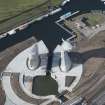 Oblique aerial view of the Kelpies, looking West.