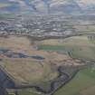 General oblique aerial view of the site of the Forthbank 1 and 2 colliery with Alloa beyond, looking NNW.