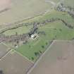 Oblique aerial view of Balgonie Castle, looking NE.