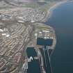 Oblique aerial view of Methil Docks, looking NNE.