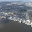 Oblique aerial view of Dundee and Dundee Harbour, looking NW.