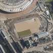 Oblique aerial view of Lesser Hampden Park  being converted to Commonwealth games venues, looking to the ESE.