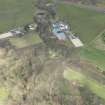 Oblique aerial view of Kilbirnie House and Place farm, looking S.