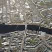 Oblique aerial view of Ayr New Bridge and New Bridge Street, looking NE.