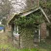 Glasshouse and potting shed. View from North West.