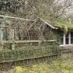 Glasshouse and potting shed. View from North East.