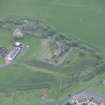 Oblique aerial view of Sanquhar Castle, looking SSW.