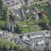 Oblique aerial view of Kelso Abbey and War Memorial, looking ENE.