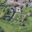 Oblique aerial view of Liberton House and walled garden, looking NW.