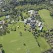 Oblique aerial view of Colinton Castle and Merchiston Castle School, looking WSW.