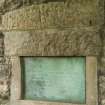 Detail of plaque and foundation stone at Harry Younger Hall, Lochend Close, Canongate, Edinburgh.