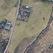 Oblique aerial view of Brin School and ditched barrows, looking S.